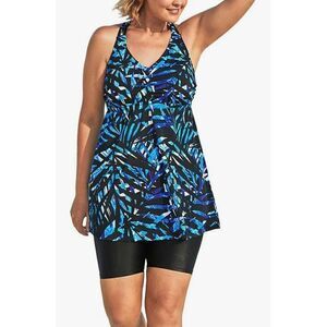 Swimsuits for All Womens One Piece Blue Black 30 Hanging Neck Sexy Tie Dye Print